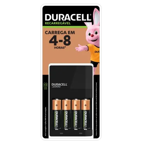 Duracell - Carregador De Pilhas Recarregveis Aa E Aaa Com 4 Pilhas Aa